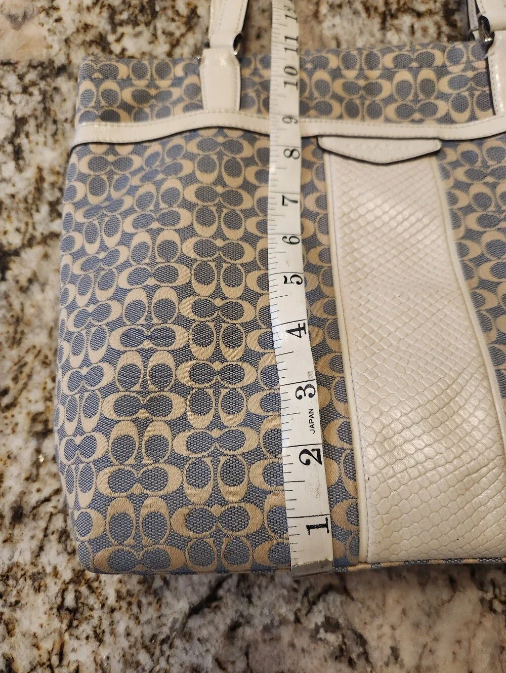 Coach Handbag Purse, Signature Stripe Jacquard Tote Shoulder  Bag F28927